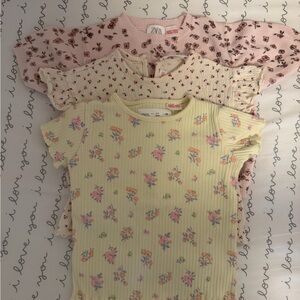 Zara Girls Floral Short-Sleeve Tee Bundle